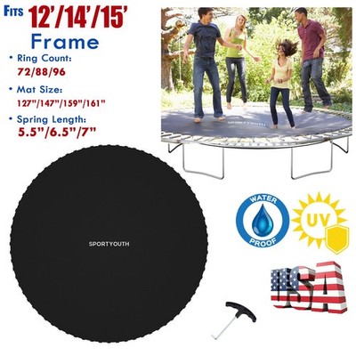Replacement Trampoline Mat For 12/14/15FT Frame 72 88 96 Rings w/ Spring Tool US