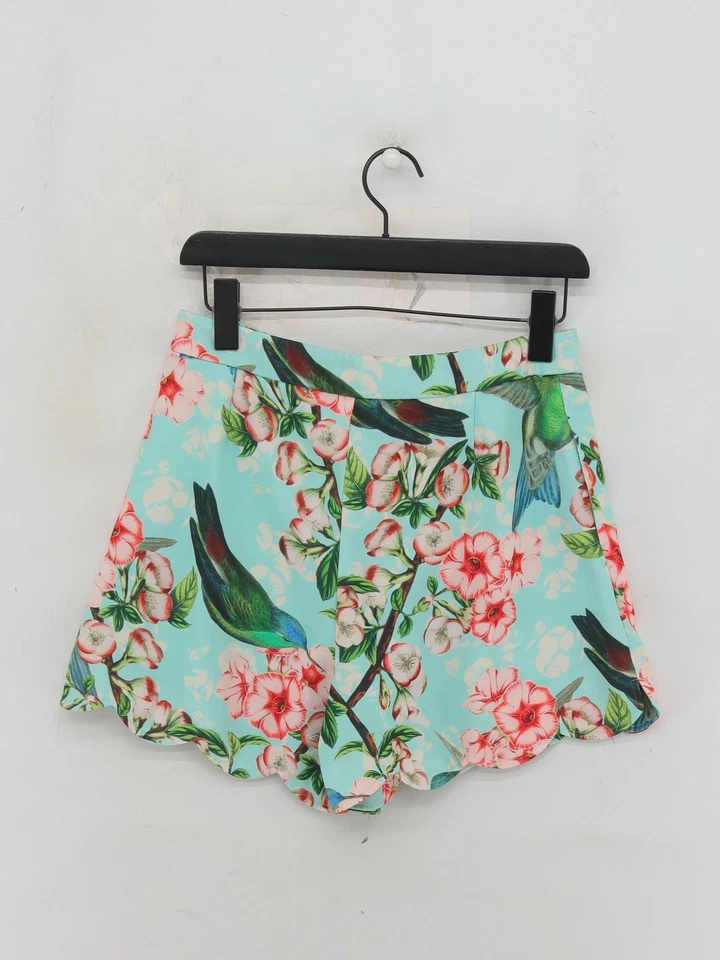 Ted Baker Women's Shorts UK 10 Blue Floral 100% Polyester Mom - Image 2 of 4