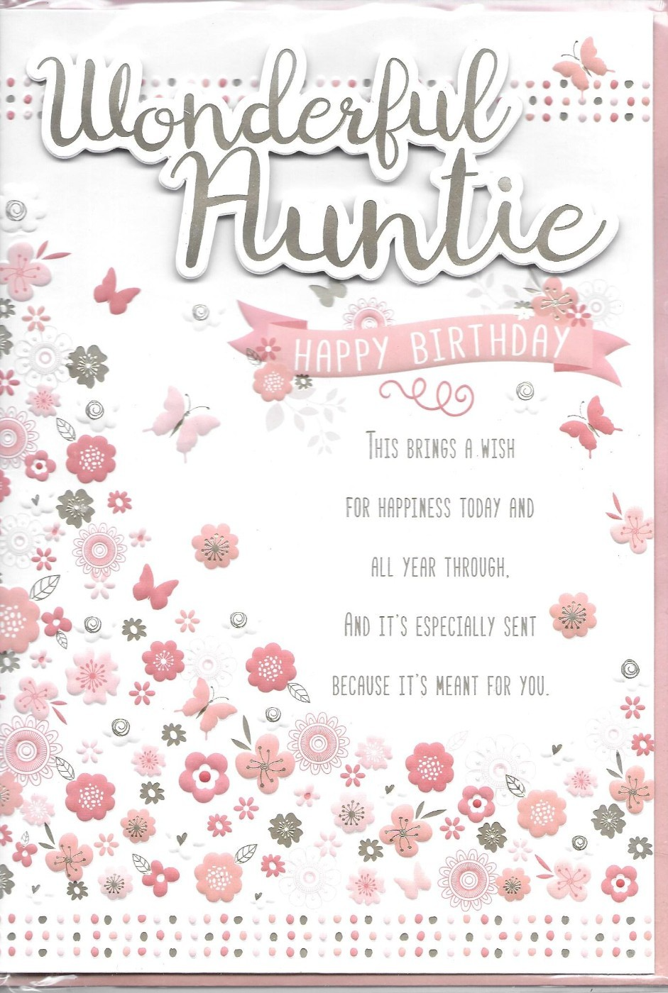 Wonderful Auntie birthday card ~ quality card with lovely verse