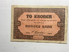1922 NORWAY 2 KRONER VERY RARE