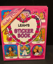 Personalized Name LEAH STICKER BOOK Stick W/Us Girls Funky Groovy Stickers