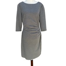 Lauren Ralph Lauren Preppy Mod Minimalist Micro Check Ruched Sheath Dress 12