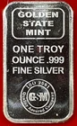 Golden State Mint GSM 1 oz Silver Bar .999 Fine ISO 9001 Sigma Tested