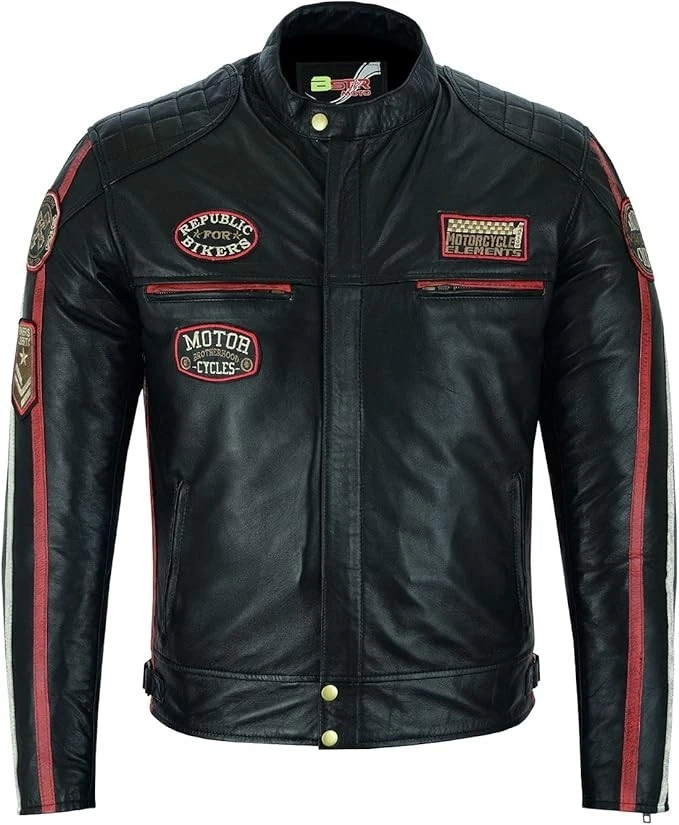 Moto Chaqueta Cuero Moto Hombre Chaqueta Motera Motocicleta chaqueta Gira Urban - Imagen 2 de 4