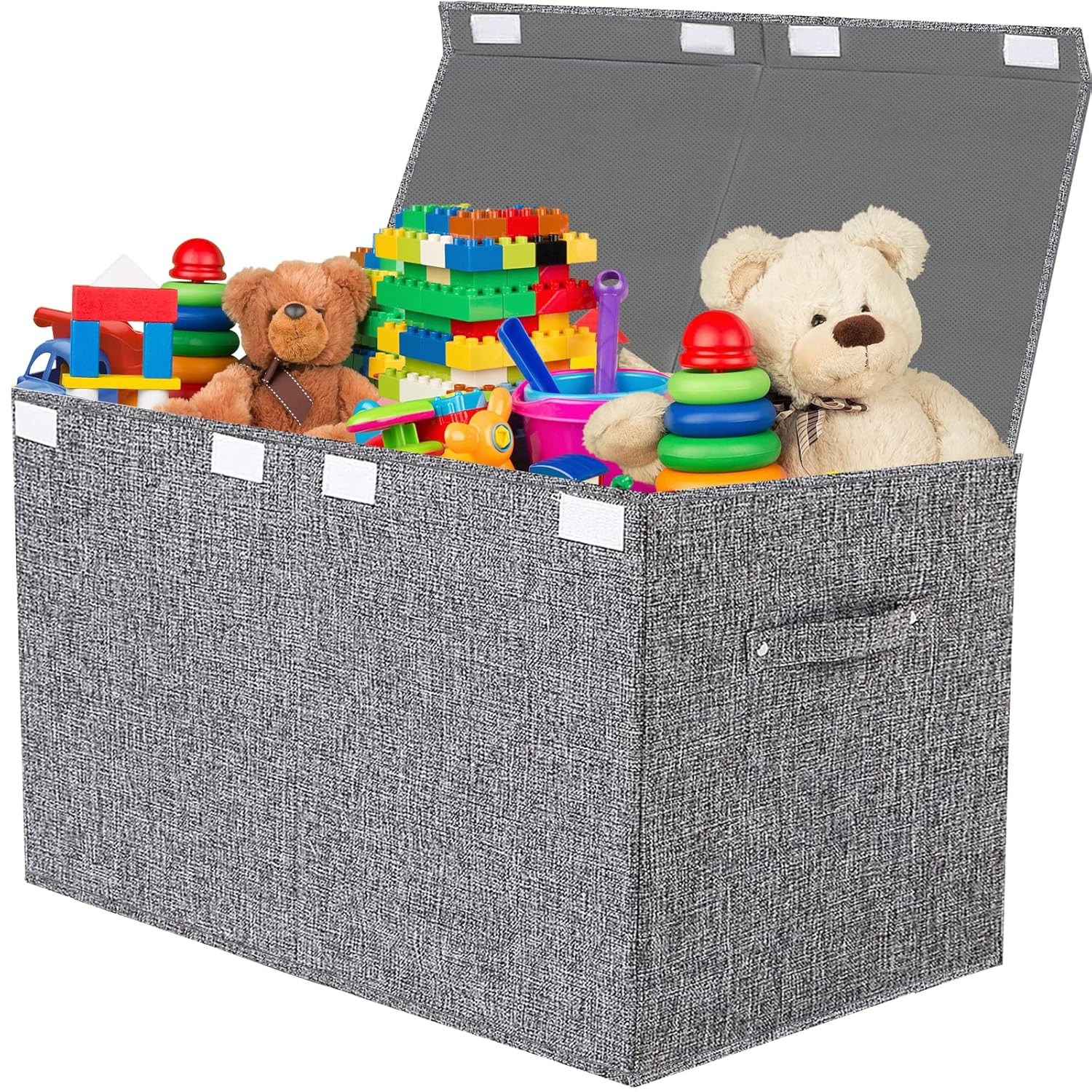 Collapsible Toy Storage Bin with Lid, 82L Large Capacity - G