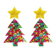 Christmas Earrings for Women,Acrylic Christmas Tree Drop Dangle Earrings Tree2