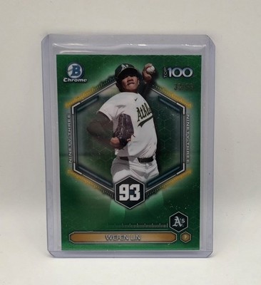 2026 Bowman Chrome Top 100 Prospect Green Wei-En Lin 33/99 Athletics Color Match