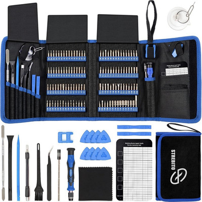 STREBITO Handy-Reparatur-Werkzeugset universell, blau/schwarz