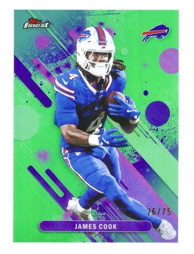 JAMES COOK 2025 TOPPS FINEST GREEN REFRACTOR COMMON #71 /75 BILLS Q0154