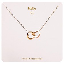 Apasinda Double Gold Heart Necklaces for Women, Dainty 14k 15.7 inches,