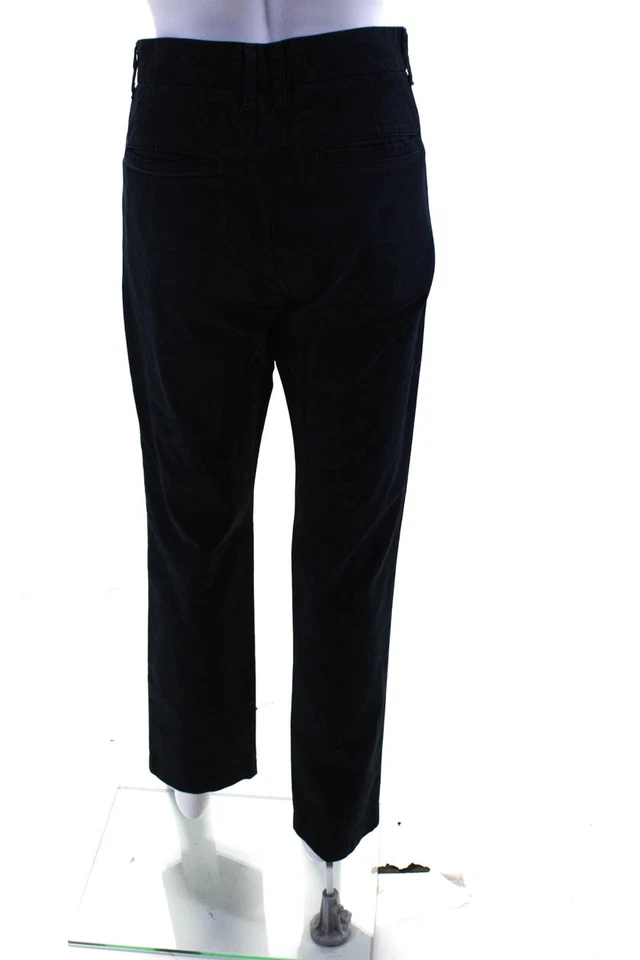 Pantalones chinos de pierna recta de tiro alto de algodón azul marino marca J para mujer talla 31 Foto 3 de 4