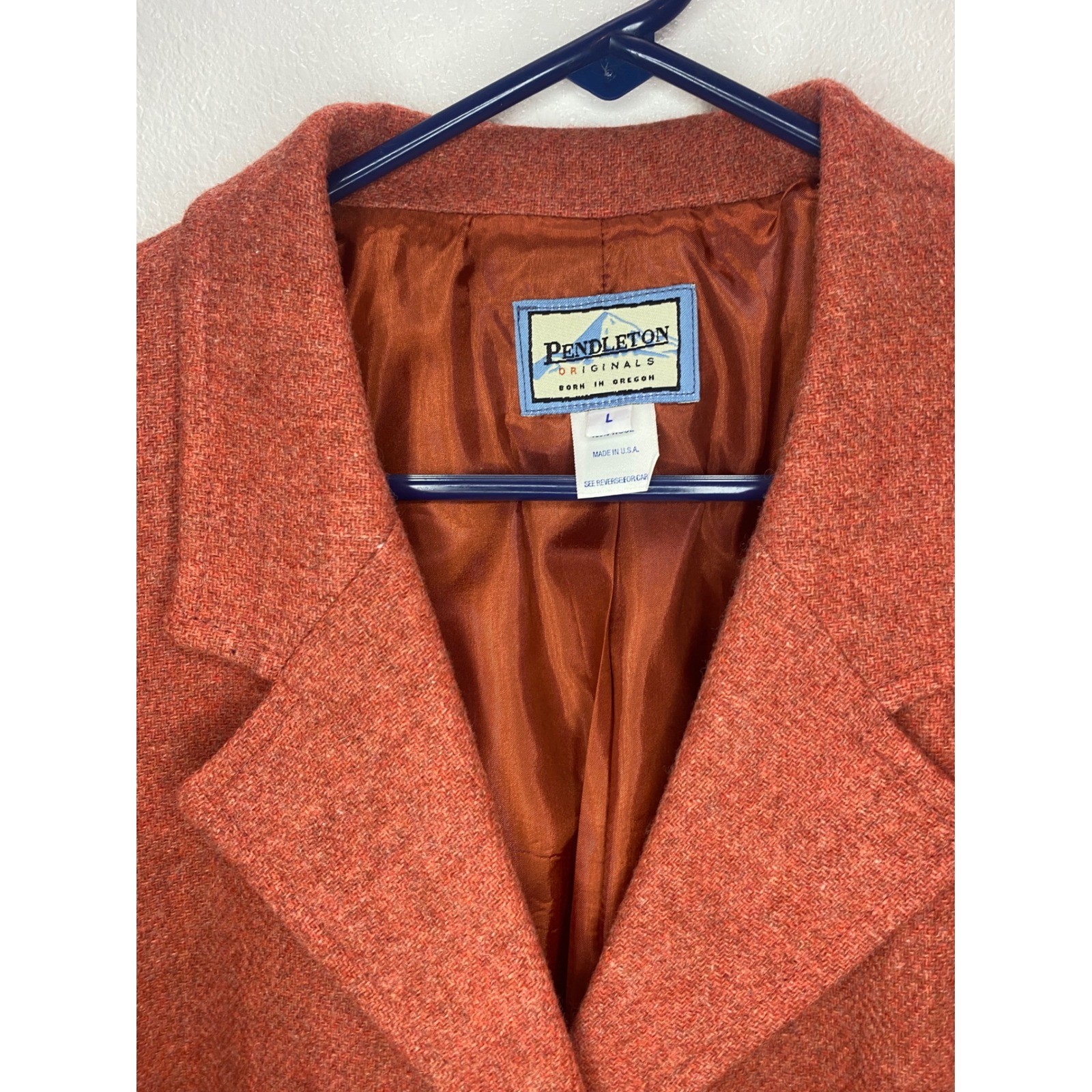Pendleton Wool Blazer Jacket Womens L Orange Exce… - image 5