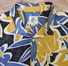 O'Neill Button Down Shirt Mens Large Tropical Floral Organic Print Cotton NWT