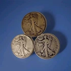Real Nice 💯 Group of Two 1945 & One 1945D Walking Liberty Half 50c 90% SILVER
