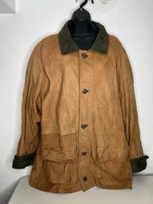 Vintage Merit Awards Genuine Leather Tan & Green Jacket Men’s Size XL