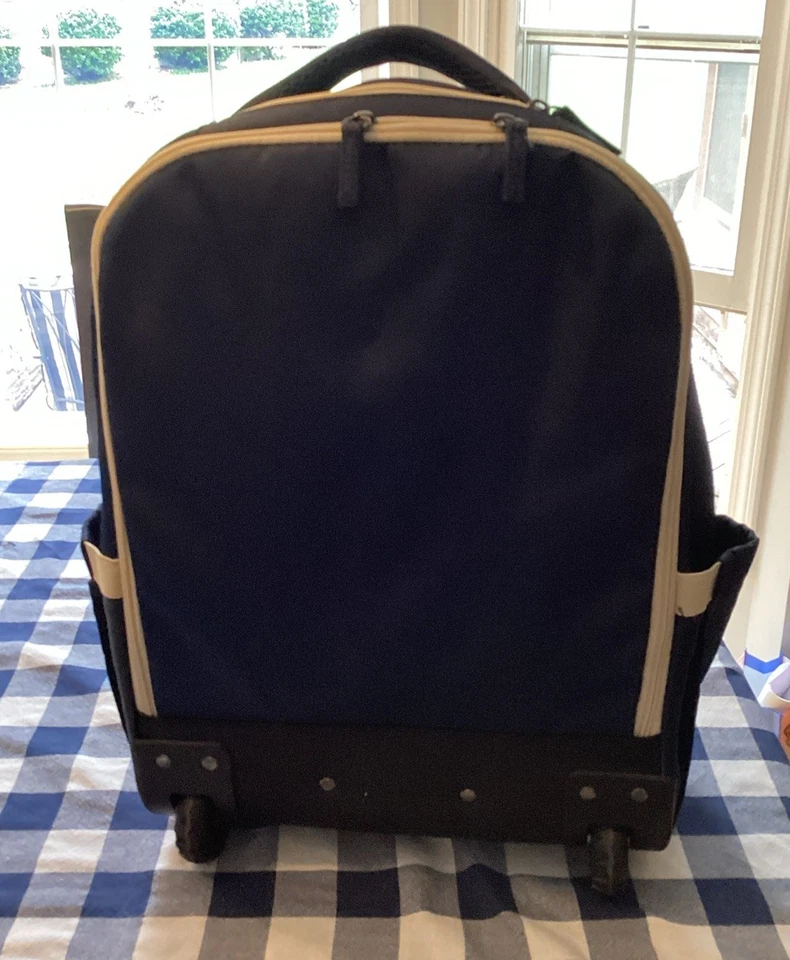 Zomfelt Rolling Backpack - Blue - Multi-Compartment holds 17in Laptop - Image 2 of 4