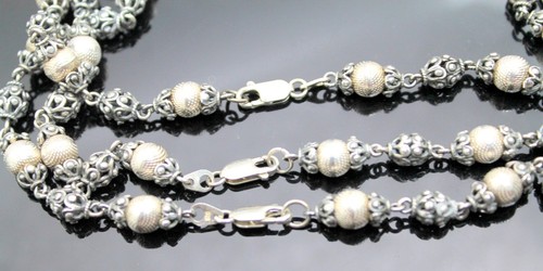 VINTAGE BYZANTINISCHER STIL STERLINGSILBER PERLENKETTE/GÜRTEL 49,5" - Bild 3 von 3