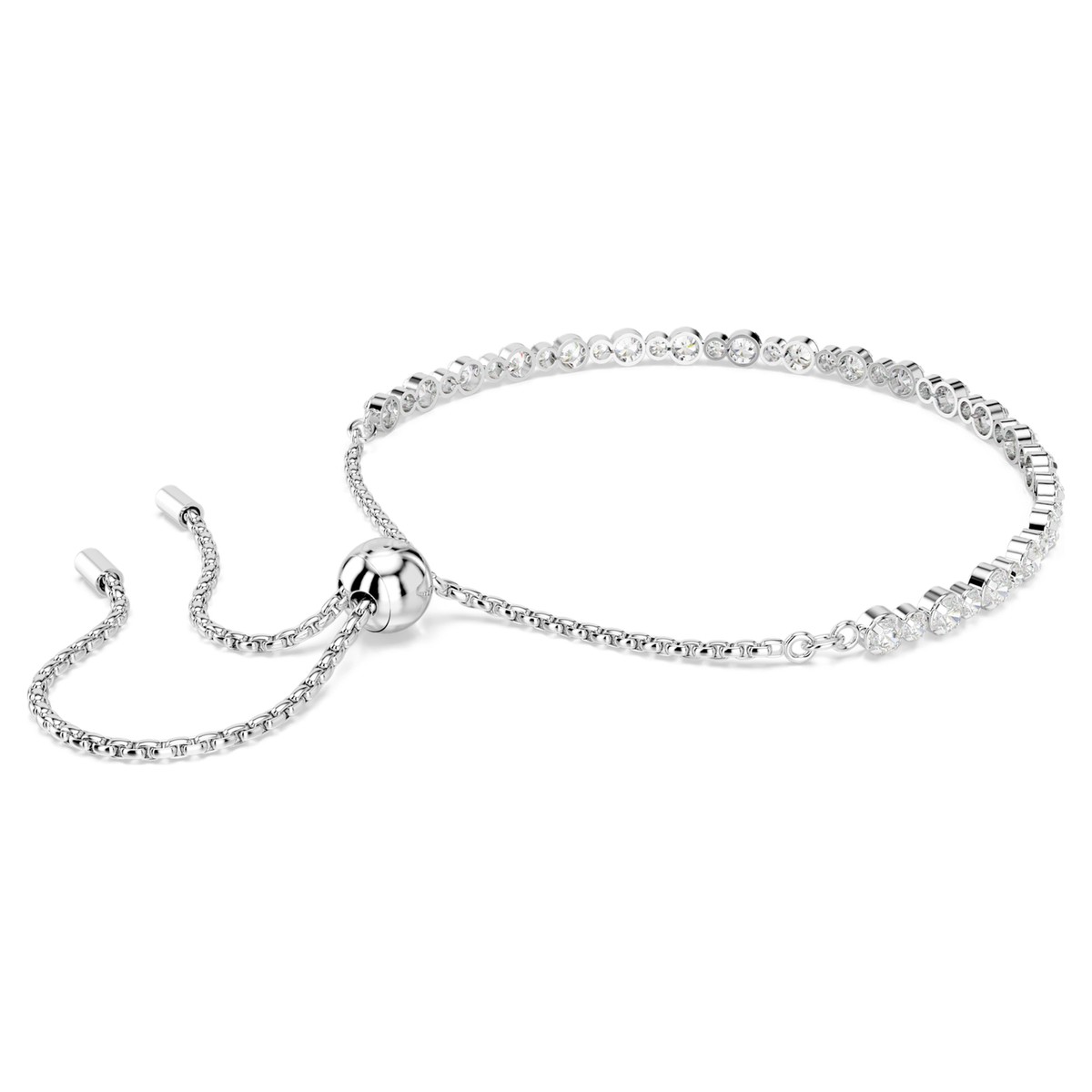 Swarovski Matrix Tennis Bracelet Mixed Round Cuts, White, Rhodium