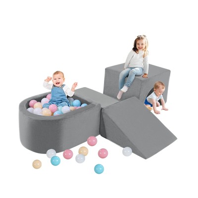 HOMBYS Foam Climbing Blocks for Toddlers with Ball Pit & Tunnel, Luxury Velve...