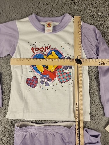 Vintage Winnie The Pooh Pajamas Long Sleeve Pants 90s Kids Large 6x New Disney - Picture 10 of 13