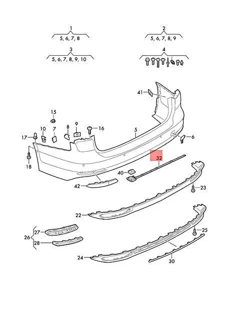 Genuine AUDI A6 Avant S6 quattro A7 Sportback audi Securing Strip 