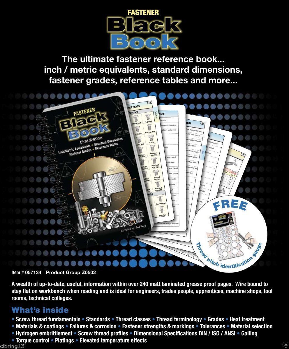 Fastener Black Book 1ST Ed Patt Rapp Laminated Grease Proof Fasteners