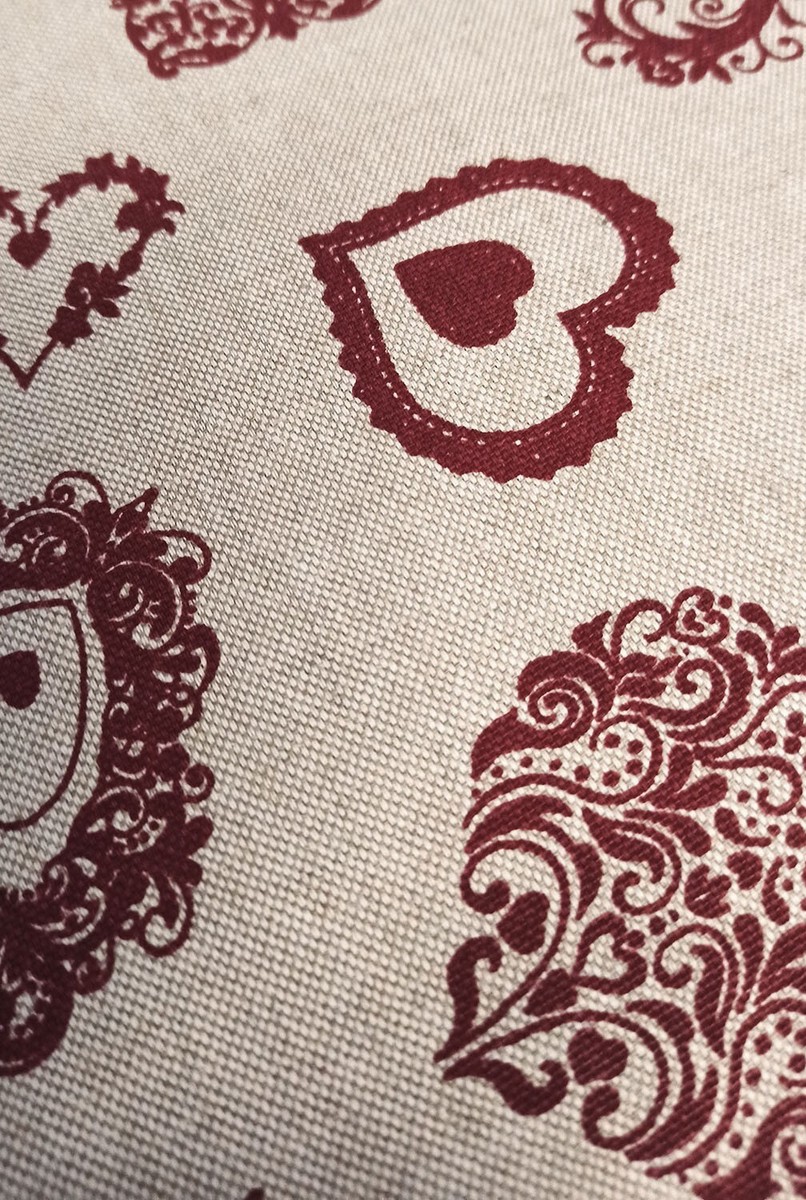 Coppia Cuscini Arredo Imbottiti 40x40 Disegno Maglia Colore Rosso