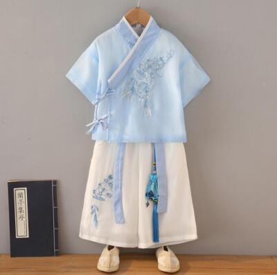 New Baby Kids Han Fu Summer Outfits Set Boy girls Tang suit