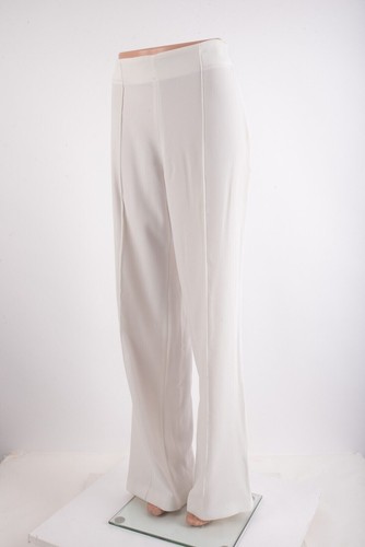 NEW ZARA WOMAN WHITE TROUSERS PANTS HIDDEN ZIP WIDE LEG WAIST 32 LARGE Y890D - Picture 6 of 17