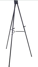 U.S. Art Supply High Showroom Black Aluminum Display Easel Paintings, Signs