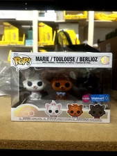 Funko POP Vinyl Disney 100 Aristocats Marie Toulouse Berlioz 3 Pack Flocked