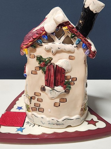 Blauer Himmel Weihnachten ""Nordpol B & B"" heimisch goldminc 11"" hoch Keramik ausverkauft - Bild 7 von 14