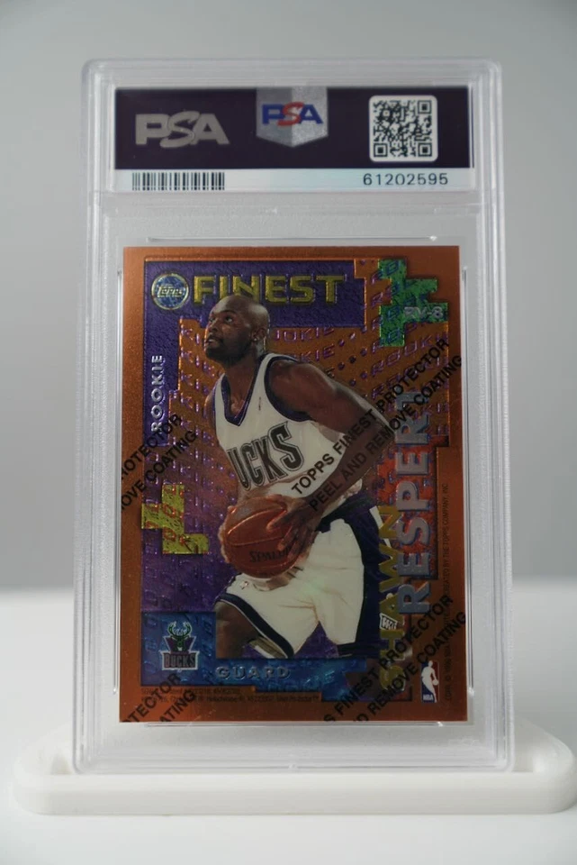 1995 Topps Finest Rookie/Veteran - Vin Baker & Shawn Respert #RV-8  w/peel PSA 8 - Image 2 of 2