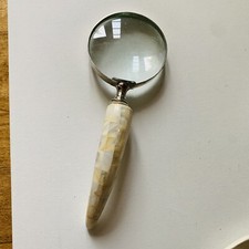 Antique Vintage Magnifying Glass Mother of Pearl Silver Horn Handle