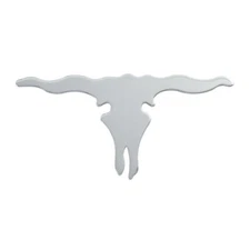 Cut Out Longhorn Skull Chrome 11X 22-1/2 Stud Mount Mud Flap Plate GG90220 Each