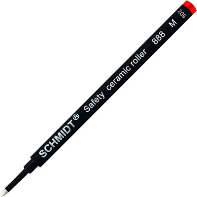 Schmidt 888 Safety Ceramic Rollerball Refill- Red Ink (Medium Tip 0.7mm)