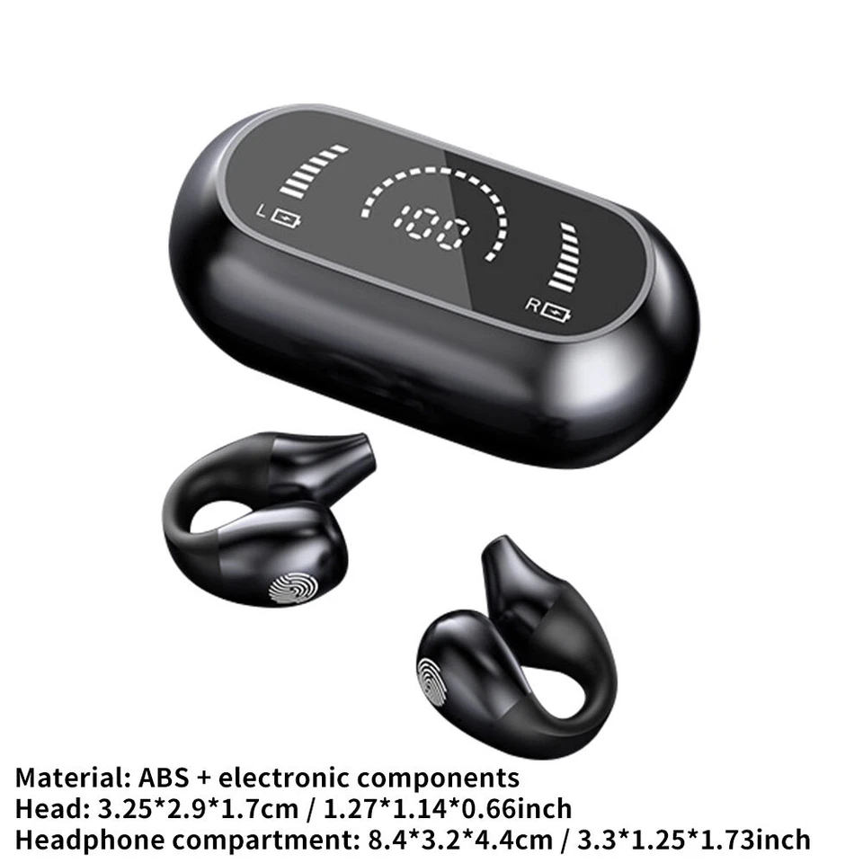 Ear Clip On Ear Ear Hook Bone Conduction Earphone Wireless Bluetooth 5.2 NEW AU