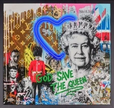 Yuvi  God Save The Queen Illuminated Art Limited Edition Canvas
