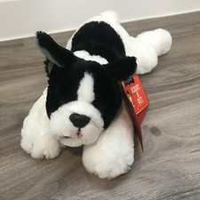 FAO Schwarz Adopt A Pet Black White French Bulldog Plush Stuffed Animal Toy READ