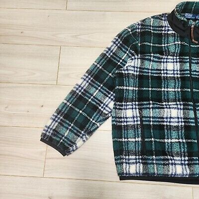 Polo Ralph Lauren Fleece Jacquard Jacket Plaid Pile Long Polo Ralph Lauren Fleece Jacquard Jacket Plaid Pile Long