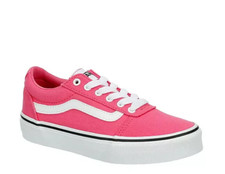 New Vans Girl's Ward Bright Pink Canvas Skate Shoes - Sizes 4 NEW