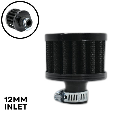 BLACK 12MM ENGINE OIL CRANKCASE PCV VALVE COVER VENT BREATHER FILTER FOR HONDA