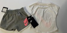 Nike Girls black crop tshirt  drifit shorts size 2 New With Tags