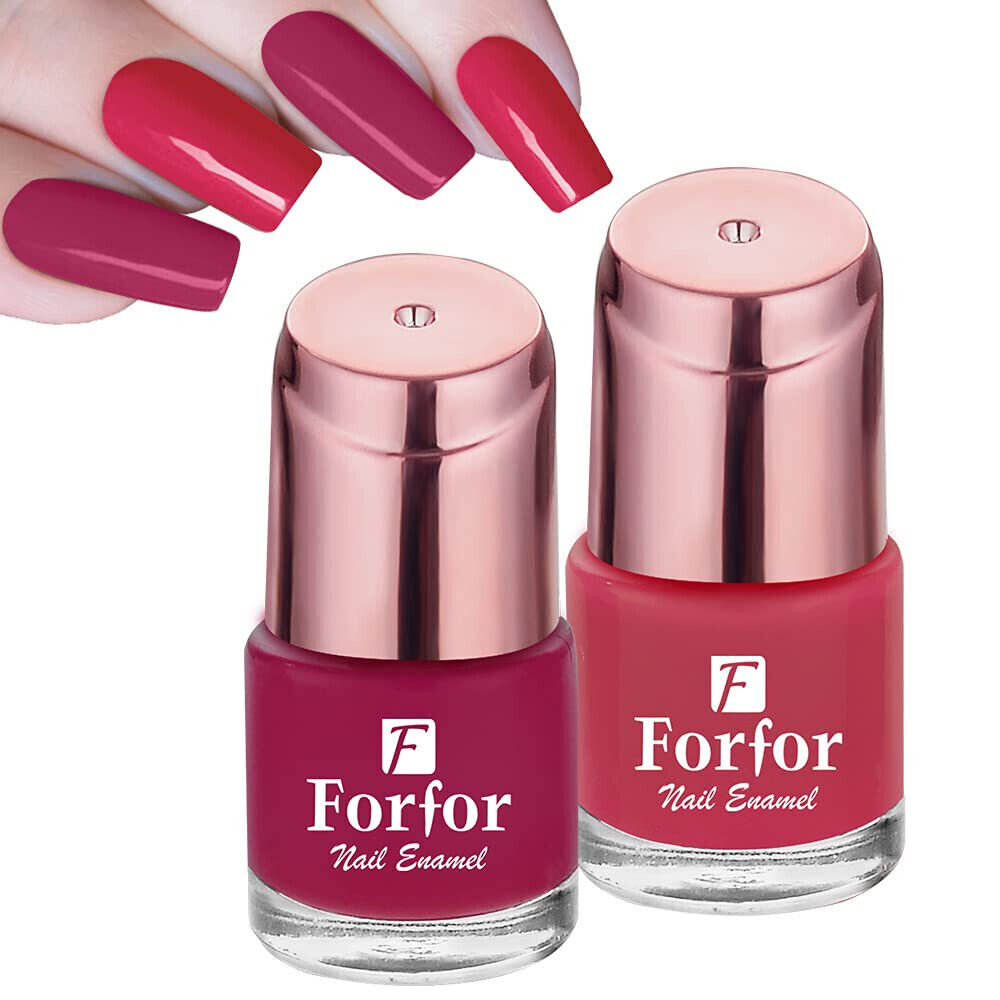 FORFOR Perfect Stay Glossy Nail Polish Combo - Glossy Pink & Light Pink