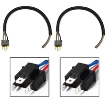 Wire Pigtail Male Extension 9003 H4 Two Harness Headlight Plug Connector Socket 