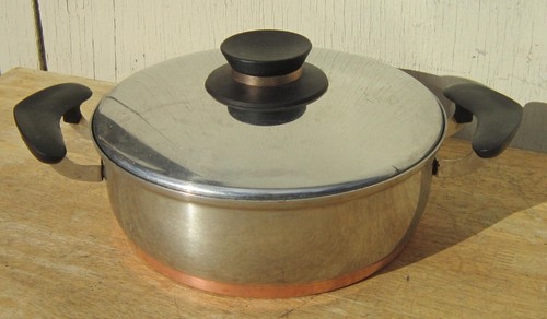Vtg PRESTO PRIDE 2.5 Qt STOCKPOT &LID 18-8 Stainless Steel Copper Bottom SKILLET - Picture 2 of 10