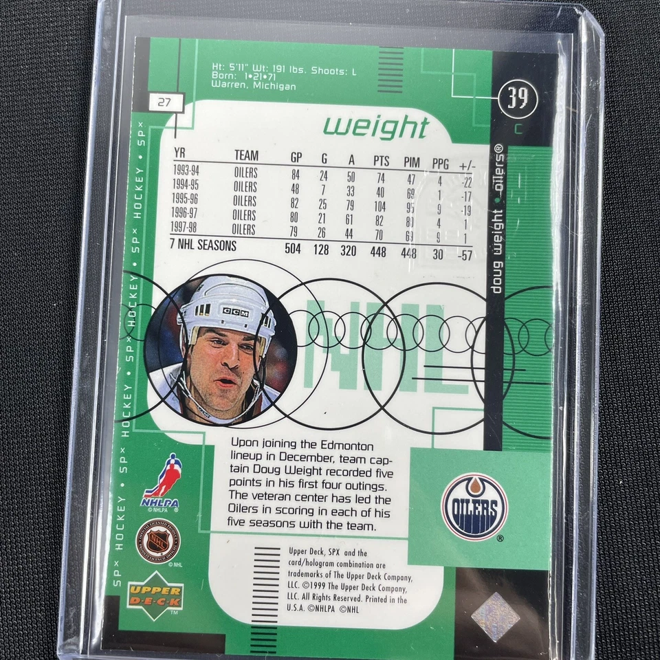 DOUGWEIGHT 1998-99 Upper Deck SPx Top Prospects #39 Radiance 037/100 - Imagem 2 de 2