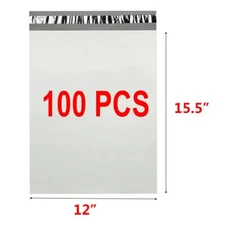 Lot 100 12x15.5 2.Mil Poly Mailers Shipping Bags Envelopes Packaging Premium Bag