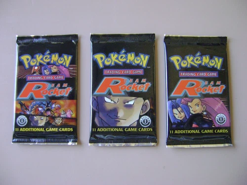 Set of three Pokemon 1st Edition Team Rocket Boosters