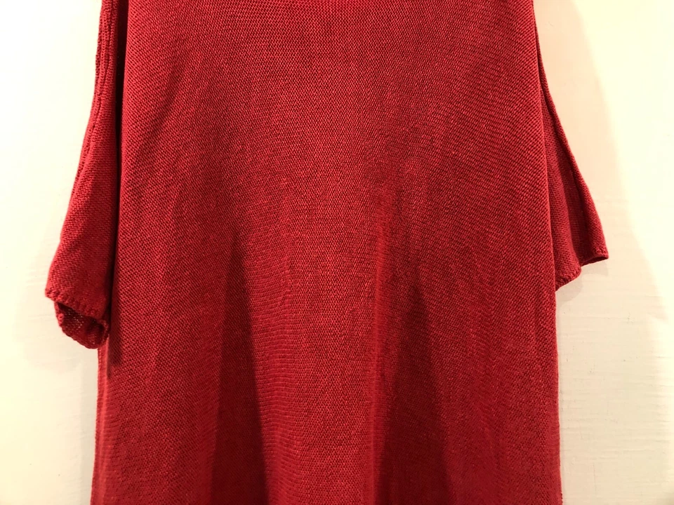 Suéter túnica top manga corta cuello redondo naranja talla grande Eileen Fisher Foto 4 de 4